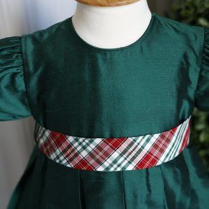 Strasburg Dress Green Silk Plaid Sash Girl Special Occasion Flower Girl